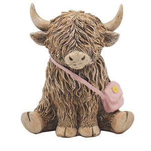 Highland Cow Ornament - Pink Handbag