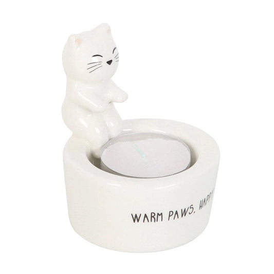 Warm Paws, Happy Heart Cat Tealight Holder