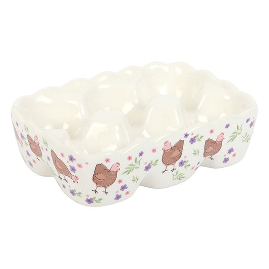 Floral Chicken Print Egg Holder